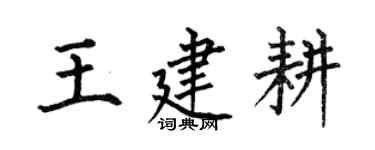 何伯昌王建耕楷書個性簽名怎么寫