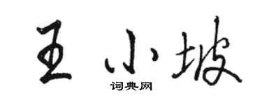 駱恆光王小坡行書個性簽名怎么寫