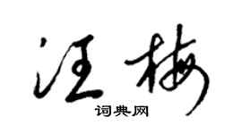 梁錦英汪梅草書個性簽名怎么寫