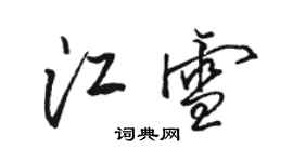 駱恆光江雪行書個性簽名怎么寫