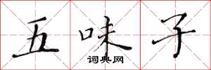 黃華生五味子楷書怎么寫