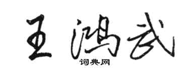 駱恆光王鴻武行書個性簽名怎么寫