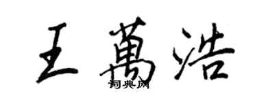 王正良王萬浩行書個性簽名怎么寫