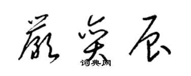 梁錦英嚴奕辰草書個性簽名怎么寫