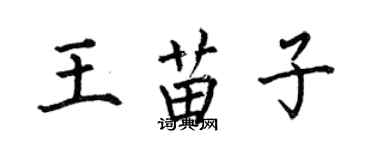 何伯昌王苗子楷書個性簽名怎么寫