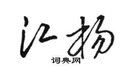 駱恆光江楊草書個性簽名怎么寫