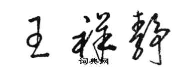 駱恆光王祥靜草書個性簽名怎么寫