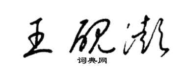 梁錦英王硯澎草書個性簽名怎么寫