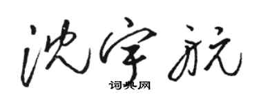 駱恆光沈宇航草書個性簽名怎么寫