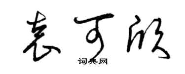 曾慶福袁可欣草書個性簽名怎么寫