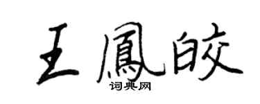 王正良王鳳皎行書個性簽名怎么寫