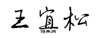 曾慶福王宜松行書個性簽名怎么寫