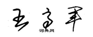 朱錫榮王高軍草書個性簽名怎么寫