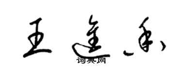 梁錦英王進香草書個性簽名怎么寫