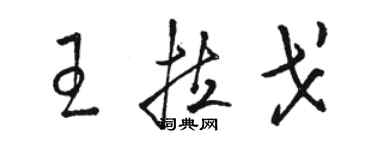 駱恆光王拉戈草書個性簽名怎么寫