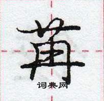 龐中華寫的硬筆行書苒