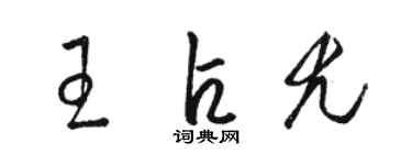 駱恆光王占尤草書個性簽名怎么寫