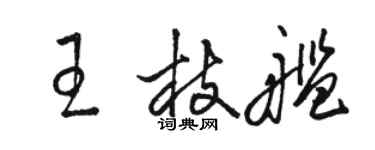 駱恆光王枝艦草書個性簽名怎么寫