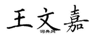 丁謙王文嘉楷書個性簽名怎么寫