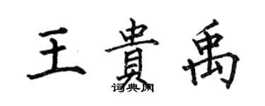何伯昌王貴禹楷書個性簽名怎么寫
