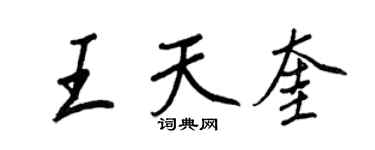 王正良王天奎行書個性簽名怎么寫