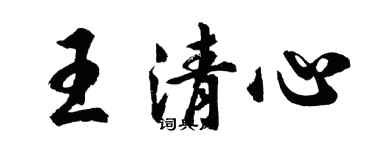 胡問遂王清心行書個性簽名怎么寫