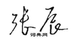 駱恆光張辰草書個性簽名怎么寫