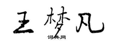 曾慶福王夢凡行書個性簽名怎么寫