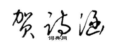 梁錦英賀詩涵草書個性簽名怎么寫