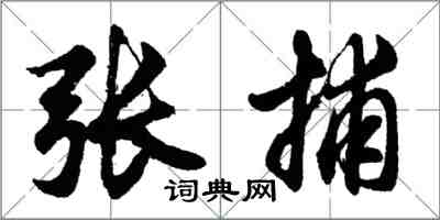 胡問遂張捕行書怎么寫