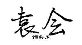 曾慶福袁會行書個性簽名怎么寫