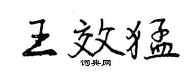 曾慶福王效猛行書個性簽名怎么寫