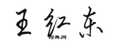 駱恆光王紅東行書個性簽名怎么寫