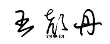 朱錫榮王顏丹草書個性簽名怎么寫