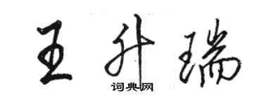 駱恆光王升瑞行書個性簽名怎么寫