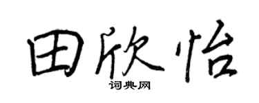 王正良田欣怡行書個性簽名怎么寫