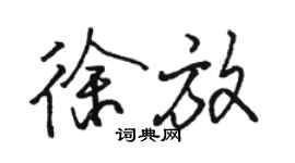 駱恆光徐放行書個性簽名怎么寫