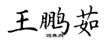 丁謙王鵬茹楷書個性簽名怎么寫
