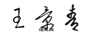 駱恆光王景青草書個性簽名怎么寫