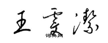 梁錦英王雯潔草書個性簽名怎么寫