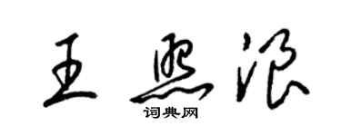 梁錦英王照浪草書個性簽名怎么寫