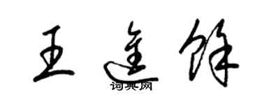 梁錦英王進余草書個性簽名怎么寫