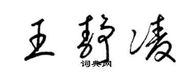 梁錦英王靜凌草書個性簽名怎么寫