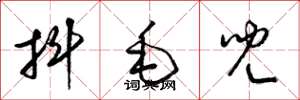 梁錦英抖毛兒草書怎么寫