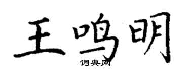丁謙王鳴明楷書個性簽名怎么寫