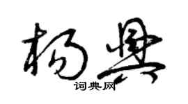 曾慶福楊興草書個性簽名怎么寫