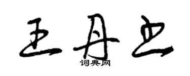 曾慶福王丹書草書個性簽名怎么寫