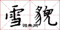 周炳元雪貌楷書怎么寫