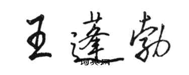 駱恆光王蓬勃行書個性簽名怎么寫