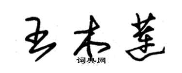 朱錫榮王木蓮草書個性簽名怎么寫